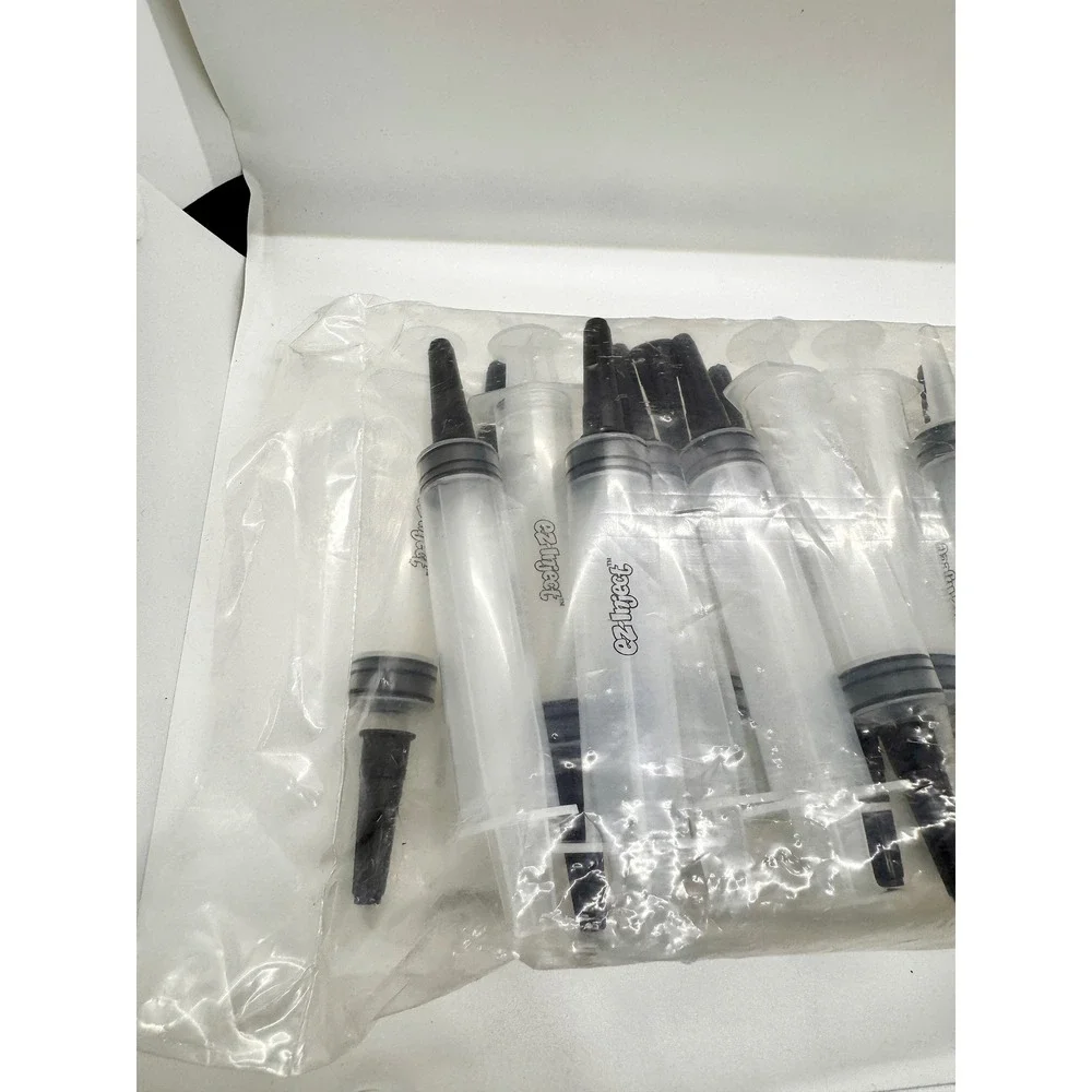 EZ-Inject Jello Shot Syringes Bulk Lot 15pc Clear Plastic Party Injectors Black‎
